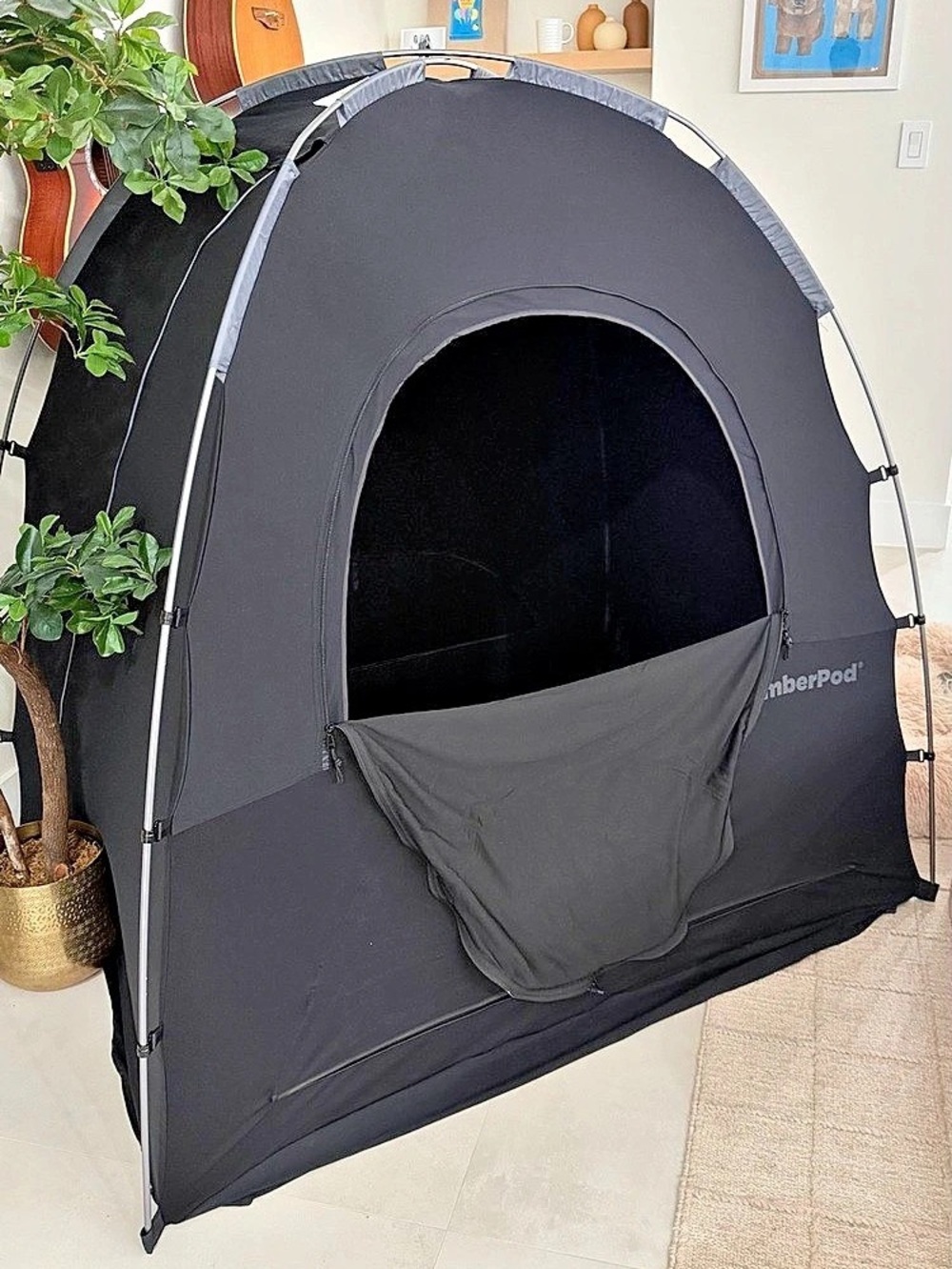SlumberPod Portable Blackout Privacy Pod Black & Gray